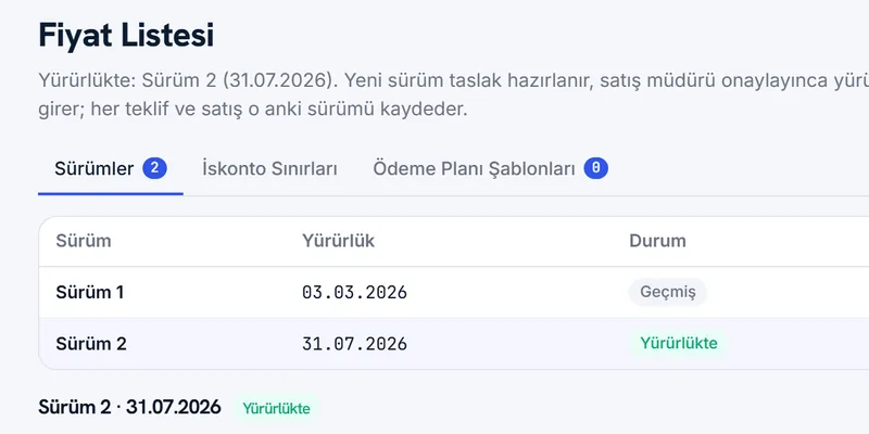 Satış ekranı